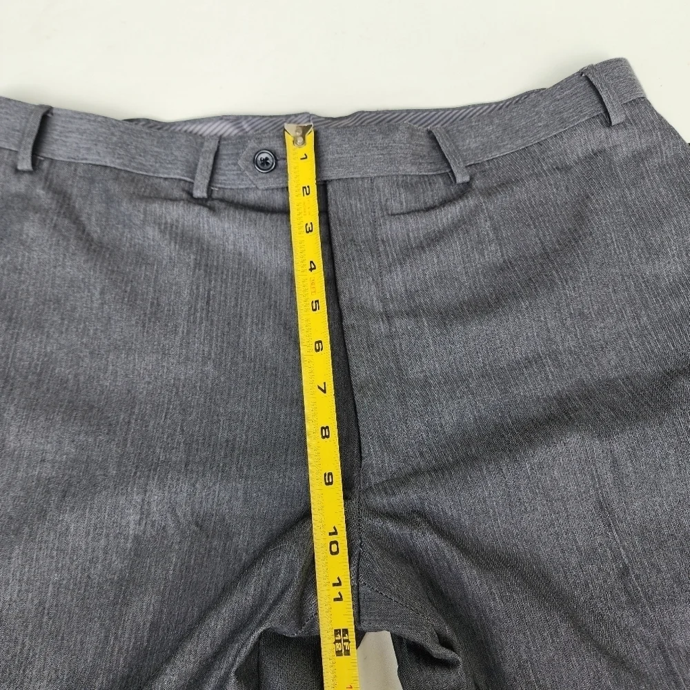 Joseph Abboud Dress Pants Mens 38x31 Flat Front Straight Slacks Trousers Gray